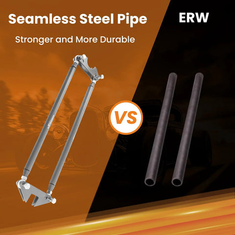 Comparison of seamless steel pipe vs ERW in Parallel 4 Link Suspension Kit For Hot Rods And Rat Rods Weld On 24 Inch Steel Bars.