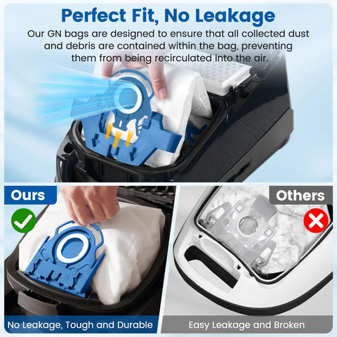 20 Pack 3D Airclean GN Vacuum Bags For Classic C1 Complete C1 C2 C3 And S Series Canister Vacuums Replacement Bags Beefy Suction Ready, Compatible With S227 S240 S270 S400 S2 S5 S8