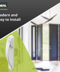 Pull Handle Replacement Kit For Storm Doors And Screen Doors White Finish, side view, showcasing easy pull-to-open design and durability.