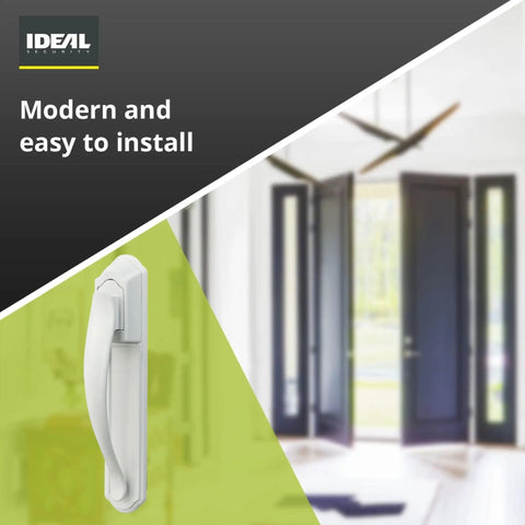 Pull Handle Replacement Kit For Storm Doors And Screen Doors White Finish, side view, showcasing easy pull-to-open design and durability.
