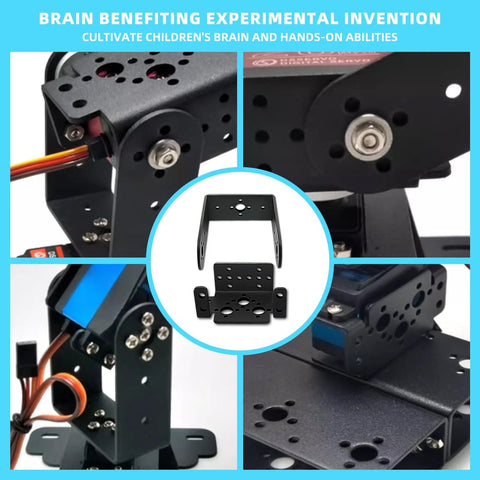 DaFuRui 5-set black metal pan-tilt servo mount brackets for MG995/MG996R/S3003, U- and L-shaped.