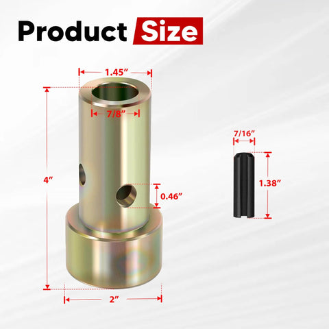 Cat 1 Quick Hitch Adapter Bushings Set With 4 Sleeves And 8 Lynch Pins For 3 Point Tractor Hitches Heavy Duty Zinc Plated Steel