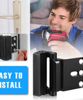 3 Pack Home Security Door Reinforcement Lock Kit With Childproof Inside Latch Stopper Heavy Duty Aluminum Construction In Black Tough Protection