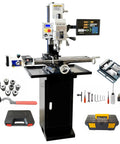 Badass Little R8 Mini Milling Machine With Brushless Motor Sleek Digital Readout, tools and accessories included for precision cutting tasks.