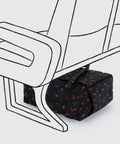 Underseat Travel Carry On Bag Built With Recycled Nylon Small Cloud Style Painted Wildflower under airplane seat illustration