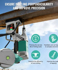 Image of 1550W Magnetic Drill Press 2 Inch Boring Diameter Reversible Direction Power Tool Featuring Copper Motor for precise drilling.