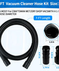 Seven Foot Replacement Hose For Wet Dry Vacuums 1 7 8 Inch Inlet Industrial Grade Vacuum Hose Attachment Heavy Duty Flexible