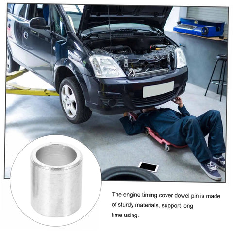 2Pcs Engine Timing Cover Dowel Pins Set For Timing Tool Kit Replacement Car Engine Tools No Fuss Easy Install Durable Dowel Pins With Precise Alignment Reliable Engine Timing Gasket Cover Pin Replacement, silver pin close-up
