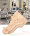 Four Pcs Wooden Furniture Legs For Cabinets And Sofas Carved Table Feet Replacement Easy Install With Basic Tools Reusable Durable Wood Leg Set 15X6 Cm For A Boss Level Home Upgrade showing carved detail against elegant living room backdrop.