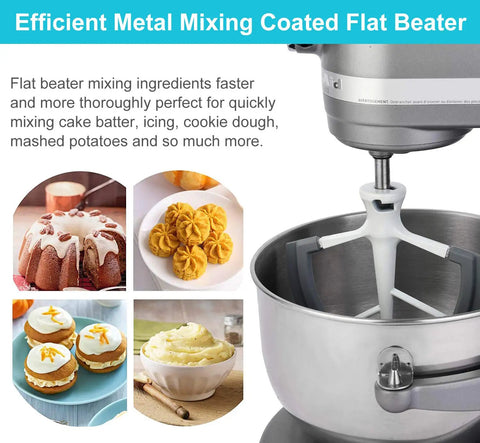 Flex Edge Beater With Scraper For 6 Quart Stand Mixer Pro Grade Paddle Attachment in mixer with food examples