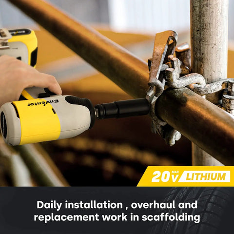 Cordless Brushless Impact Wrench Half Inch Drive With 300 Nm Max Torque used on scaffolding with 20V battery for maintenance