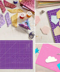 Headley Tools A3 cutting mat, purple and pink, self-healing, double-sided 5-ply for fabric and crafts.