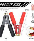 Heavy Duty Insulated Alligator Clips For Battery Jumper Cables High Amp Crocodile Clamps, black and red, 6.3 x 4.7 inches.