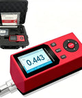 Handheld Surface Roughness Tester For Metal Machining And Quality Control, Pro Grade 0.001 Micron Resolution, 5 Micron Diamond Inductive Probe, 14 Measurement Parameters, Fast Data Processing Profilometer For Precision QC, in red case