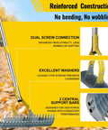 2 In 1 Thatch Rake And Leaf Rake Stainless Steel Lawn Dethatcher With 19 Tines And 15 Inch Wide Head, reinforced features