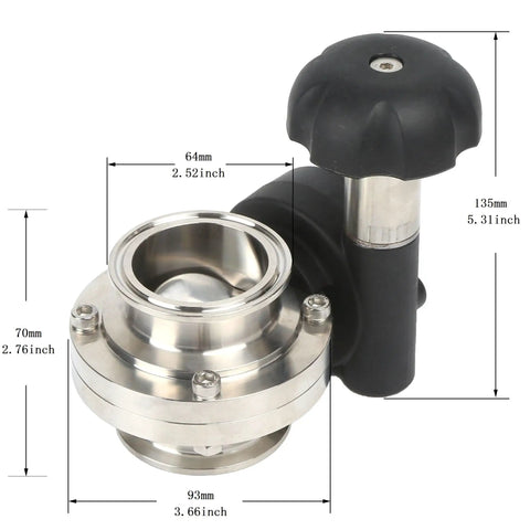 2 Inch Tri Clamp Sanitary Butterfly Valve With SS304 Stainless Body And EPDM Seal Micro Metric Handle Pneumatic Actuator