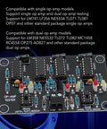 Pro Grade Op Amp Testing Module For Single And Dual Op Amp Boards Compatible With LM741 LF356 NE5534, top view with labels.
