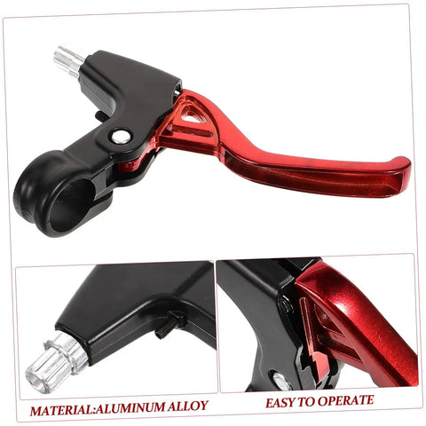 3 Pair Aluminum Alloy Bike Brake Levers Set Red For Mountain And Road Bikes, close-up of right lever showing material and details