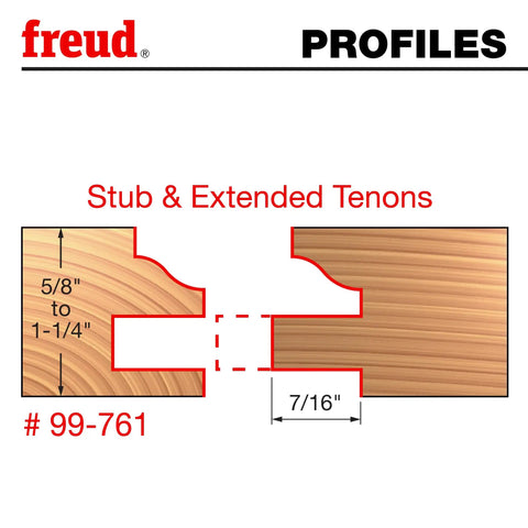 Pro Grade Adjustable Rail And Stile Router Bit For Cabinet Doors, 1/2 Inch Shank, 1-11/16 Inch Cutter Diameter, 3-3/4 Inch Overall Length, Five Profiles For 5/8 To 1-1/4 Inch Doors, Extended Tenon Capability, Large 13/64 Inch Radius