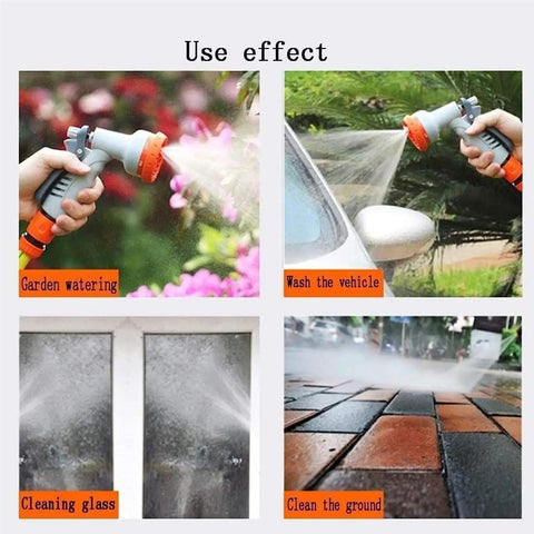 Heavy Duty Stainless Steel Garden Hose Reel Smooth Operator Wall Mount Rack For Patio in use, watering garden and cleaning surfaces.