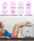 Woman using Inflatable Gymnastics Roller Tumbling Barrel 3.3ft Long By 2ft Diameter Octagon Mat Roll for backflip training