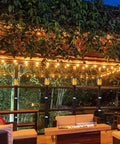 Outdoor patio with solar torch flame lamps using Solar Torch Flame Lamp Extension Kit With Joint Connectors 6 Pack, 12 Inch Extensions for Taller Flames.