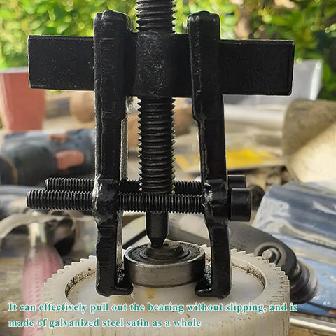 MUQIDA 4-inch two-jaw gear puller, black carbon steel with central screw for bearing/pulley removal