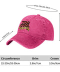 Too Cool For First Grade Beach Baseball Hat For Women Breathable Cotton Dad Cap in pink with size measurements