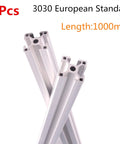 30x30 Aluminum Extrusion 1000mm 2 Pack T Slot Rails European Standard Anodized Silver