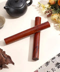 Premium Vintage Hardwood Incense Tube Set Dual Pack Storage Case For Aromatherapy Essentials on a white surface with decor elements.
