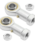 Two Pack PHS10 Rod End Bearings With Jam Nuts 10mm Bore M10x1.5 Right Hand Thread Pre Lubricated Joint For Industrial Machinery And Automation In Industrial Settings, two bearings with nuts