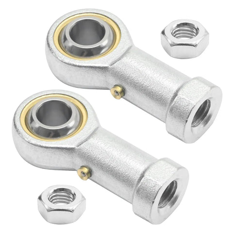 Two Pack PHS10 Rod End Bearings With Jam Nuts 10mm Bore M10x1.5 Right Hand Thread Pre Lubricated Joint For Industrial Machinery And Automation In Industrial Settings, two bearings with nuts
