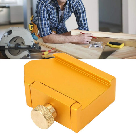 Brass Ruler Positioning Adjuster For Woodworking And Carpentry, locks steel rulers up to 30mm by 2mm for no slip scribing