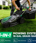 21 Inch 40V Max Brushless Cordless Electric Push Lawn Mower With Dual Battery Power, Two 20V Max 8Ah Packs Delivering 296Wh, Charger Included, Lightweight Handle, Easy Start And Precise Cut Settings For A Tidy Yard, grass bag attached