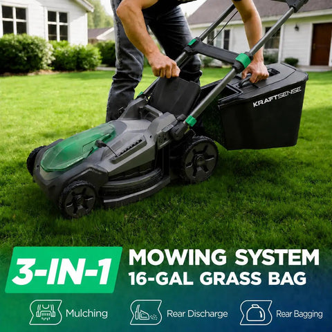 21 Inch 40V Max Brushless Cordless Electric Push Lawn Mower With Dual Battery Power, Two 20V Max 8Ah Packs Delivering 296Wh, Charger Included, Lightweight Handle, Easy Start And Precise Cut Settings For A Tidy Yard, grass bag attached