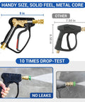 Short Pressure Washer Gun With 4000 PSI Beast Mode Cleaning Power, 10.5 GPM, showcasing its size, functionality, and durability.