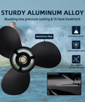 Image of OEM Upgrade Aluminum Boat Propeller Beefy 14 Spline Tooth Right Hand 3 Blade 10 Inch Diameter 12 Pitch with durability info.