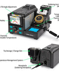 200W Micro Soldering Kit With Pro Grade Precision Iron Station showcasing features like customizable temperature and tip storage.