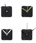 Hassle Free Snap In Dial Quartz Clock Movement Kit With Sleek Straight Hands, black square clock movements with various hand styles.