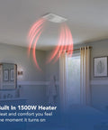 Must Have NonLit PowerHeat Bathroom Exhaust Fan And Heater, 110 CFM, 2.0 Sones, 1500 Watt Heater, White, heating a bathroom