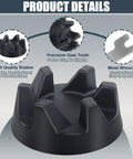 Replacement Blender Coupler Kit For KSB5 And KSB3 Series DIY Friendly 9704230 Compatible With Spanner Tool Includes WP9704230VP WP9704230 AP2930430 PS401661 1.42 Inch OD Shaft 6mm Center Hole; black rubber gear teeth and metal wrench