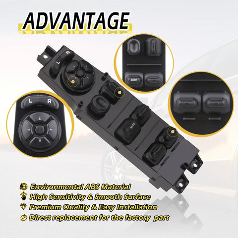 Power Window Switch Driver Side Control For Dodge Durango 2001 2003 Ram Truck 2002 2009 Dakota 2001 2004 Sprinter 2005 2009 Replace OEM 56049805AA 56049805AB with advantage highlights