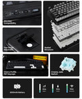 Tri Mode Wireless Mechanical Keyboard Pumping Out Power From A Massive Eight Thousand Mah Battery And Delivering Butter Smooth Typing For Weekend Warriors And Tech Junkies showing gasket structure and connectivity options.