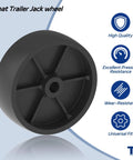 6 Inch Boat Trailer Jack Wheel Replacement, 1200 Lbs Load Capacity, 2 Inch Wide Wheel With Five Eighths Inch Bore, Universal Wheel
