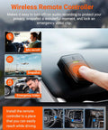 Wireless remote controller for Dual Front And Rear Dash Cam With 2.7K Plus 2.7K Recording, STARVIS Sensors functionality options.