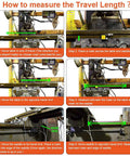 Instructions for measuring travel length using Two Axis Digital Readout DRO for milling machines, showing six step process.
