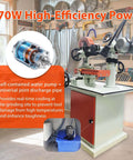 220V Universal Cutter Grinder And Saw Blade Sharpener Featuring Adjustable Angle Alignment Water Cooling Loop for tool cooling and efficiency.