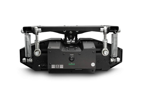Seat Move Motion Platform V3 For Racing Sim Rigs European Made Professional Motion System With Crazy Fast Smooth Movement For High End Sim Setups Including CXC Simulations, black metal seat motion platform front view
