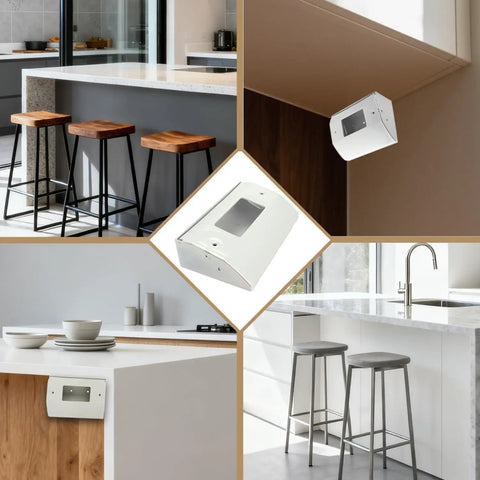 Corner Mount Power Distribution Box In White Nylon Slim Fit With Heavy Duty Metal Housing Pre Drilled Holes And Compact Wall Mount