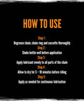 Instructions for using BananaSlip Tungsten All Weather Lube For Road Mountain Race And EBike Use Wax Based Water Resistant Dry Formula Biodegradable Lubricant In 50ml Bottle For Ride Ready Smooth Shifts Across Any Terrain